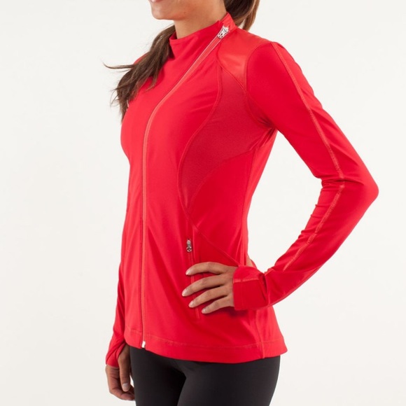 RARE Lululemon Women’s Run Track Time Jacket in Red Currant Size 6 - Picture 4 of 16